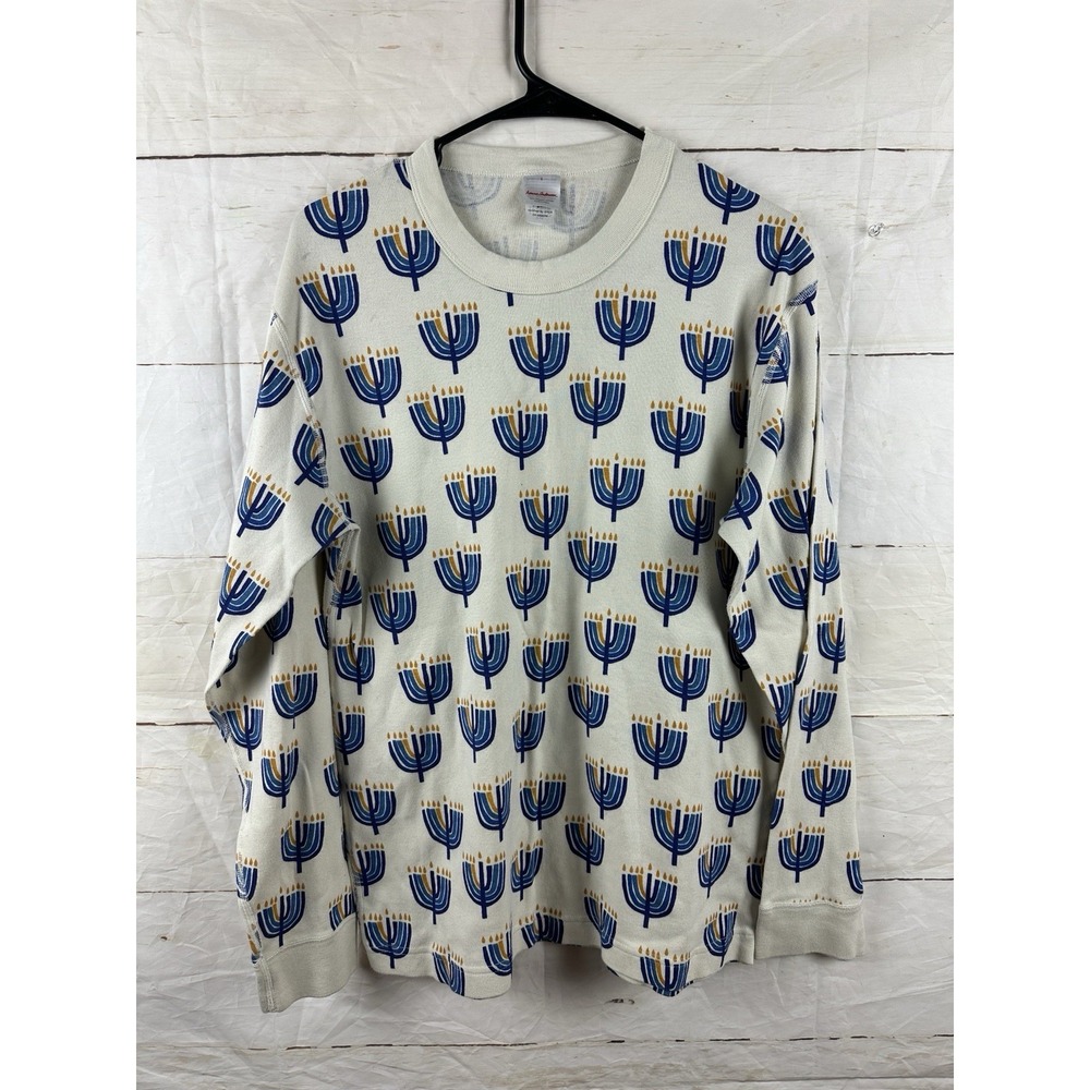 Hanna Anderson Women Hanukkah Holiday 2pc Pajama Set Large Organic Cotton Unisex - Picture 2 of 8